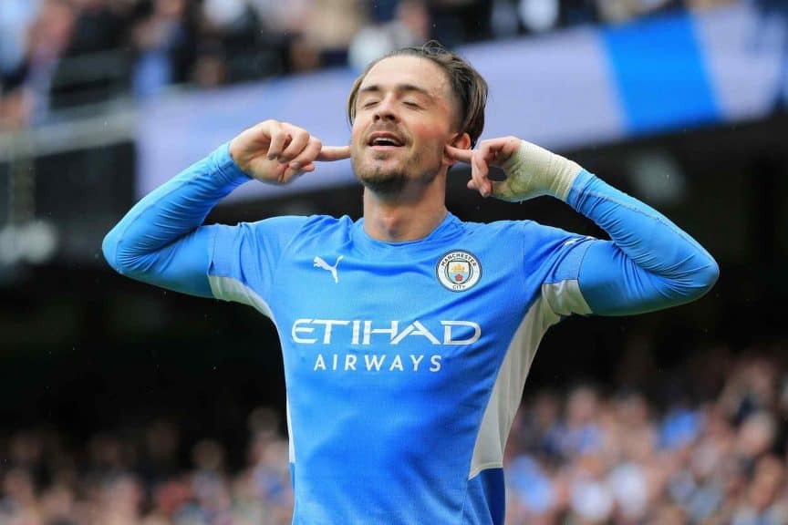 Jack Grealish fingers in ears celebration
