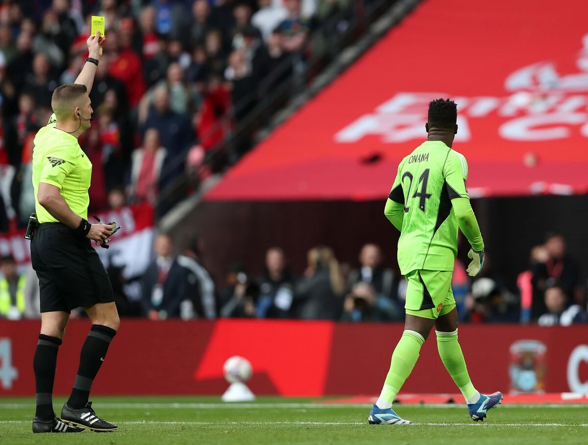 Why Andre Onana wasn't sent off despite receiving two yellow cards vs Coventry in FA Cup?